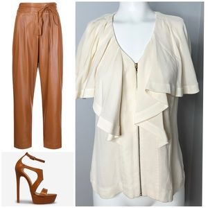 TORY BURCH CREAM SILK BLOUSE- SIZE 4